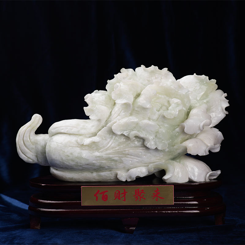 玉石擺件-精品玉白菜-財源廣進